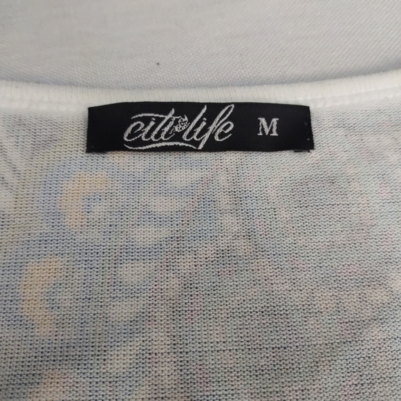 Citi Life Women's Multicolor Paisley Print V-Neck 3/4 Sleeve Top Sweater Size M - Picture 8 of 9